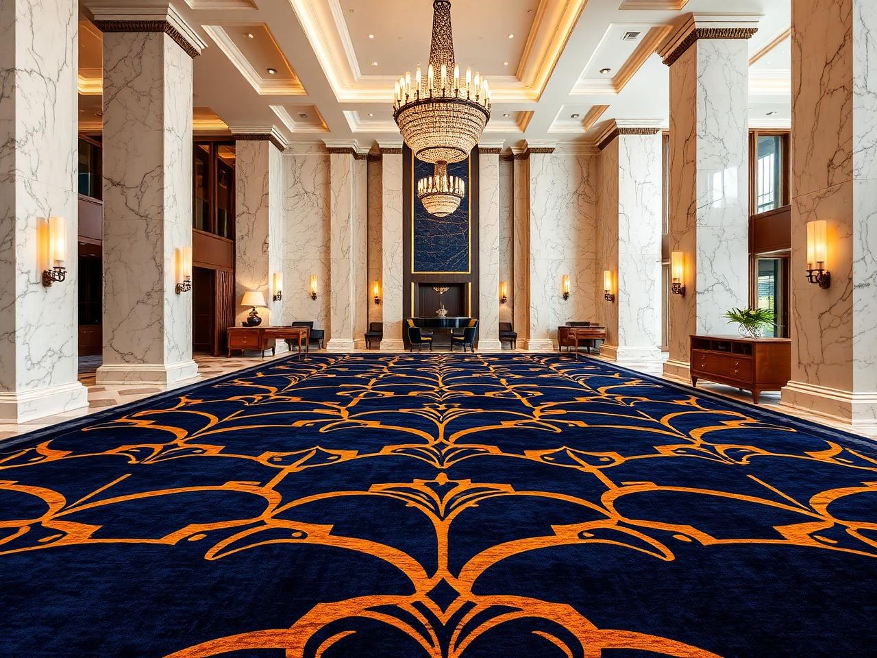 Atlas hand-tufted, navy & ochre fan